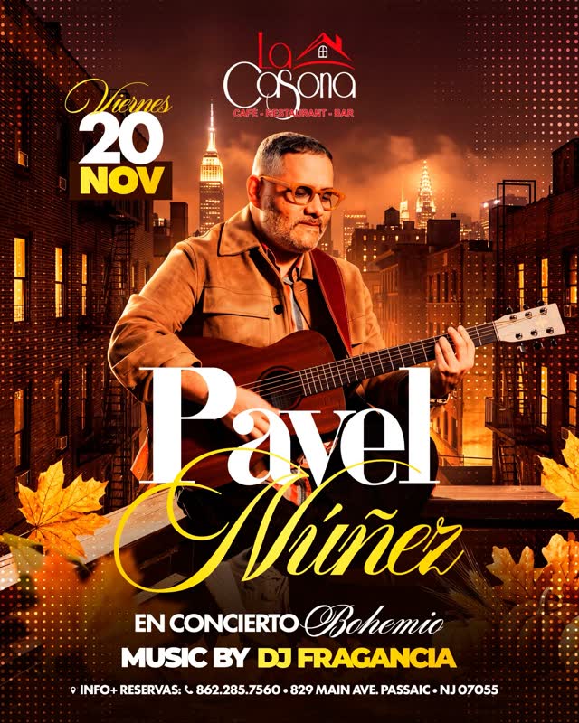 New Jersey!!! Nuestra primera parada en tus calles será a @lacasonarestaurantbarpassaic el 20 de noviembre, reserva, llama y comparte!! @saul_acv2 @nelsonrecords