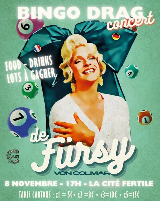 Le Bingo Drag débarque à @la_cite_fertile le 8 novembre!