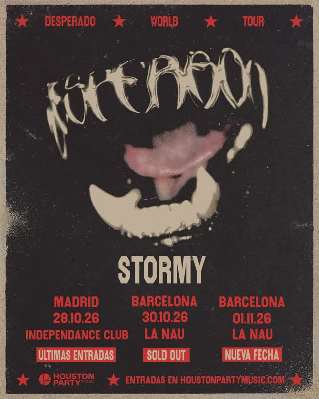 ¡NUEVA FECHA! Stormy añade un segundo concierto en Barcelona: será en La Nau el 1 de noviembre