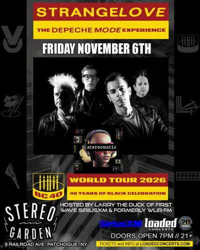 DON’T MISS @StrangeloveTribute LIVE at @StereoGardenLI (Patchogue, NY) on Friday, November 6th w/ special guests @Stereomatic_Band!