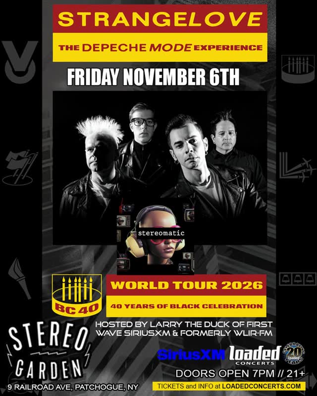 DON’T MISS @StrangeloveTribute LIVE at @StereoGardenLI (Patchogue, NY) on Friday, November 6th w/ special guests @Stereomatic_Band!