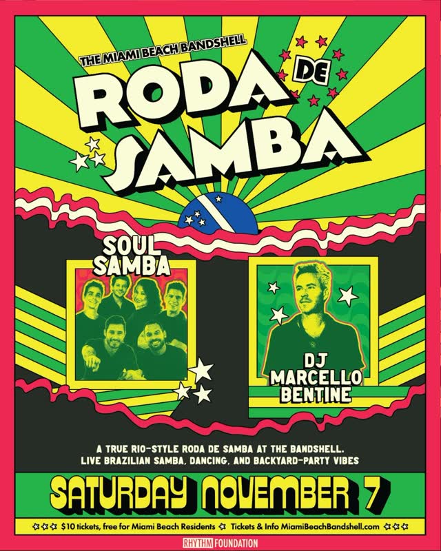 Turning the Bandshell into a backyard party in the heart of Rio, Soul Samba brings traditional live Brazilian "Roda de Samba" for a night of dancing and fun.