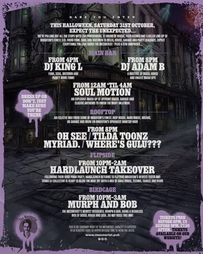 Halloween Live Performers and DJ Set at The Mesmerist