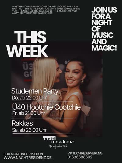 THIS WEEK - Semester Start Party / Hootchie Cootchie Ü40 / Rakkas