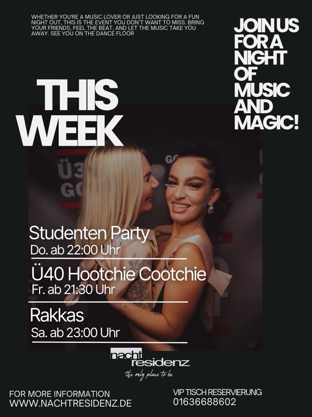 THIS WEEK - Semester Start Party / Hootchie Cootchie Ü40 / Rakkas