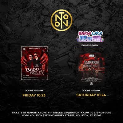 Bingo Loco Name That Song / Bhoot Bolly / Amnesia Horror Night