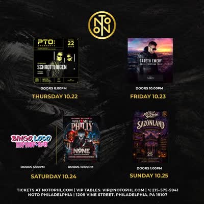 NOTO Philadelphia Weekly Events (Oct 22-25)