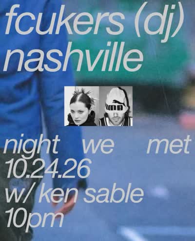 fcukers taking over Night We Met this Saturday, October 24 for a late-night DJ set + Ken Sable on support