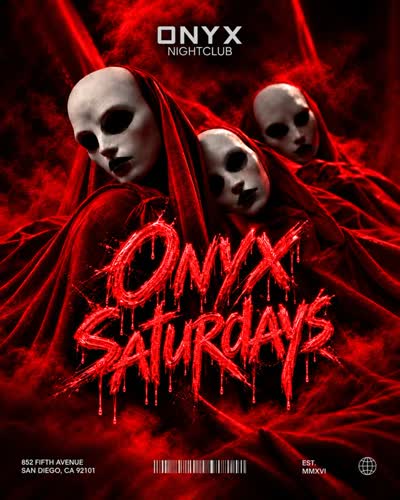 One Saturday before Halloween. No time to stay home. Onyx is where the night gets darker.