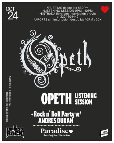 LISTENING SESSION OPETH - Rock n Roll and Alternative Rock Session