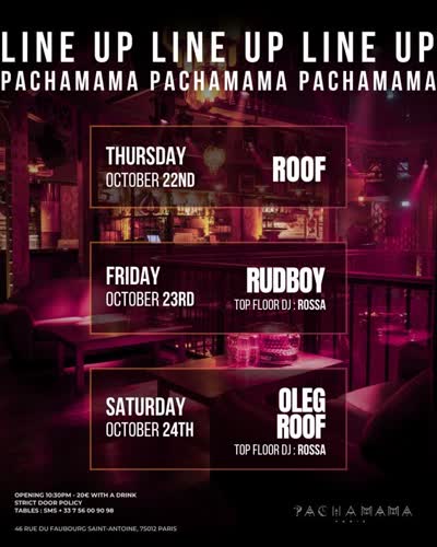 Pachamama Line Up