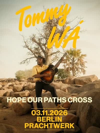 Singer, guitarist and songwriter Tommy WÁ brings his rich storytelling and genre-fluid sound to our Prachtwerk stage!