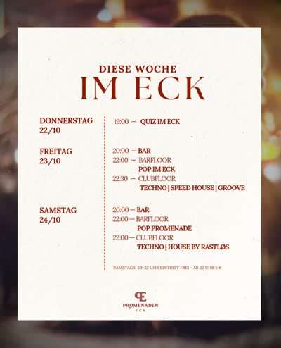 Diese Woche im Promenaden Eck