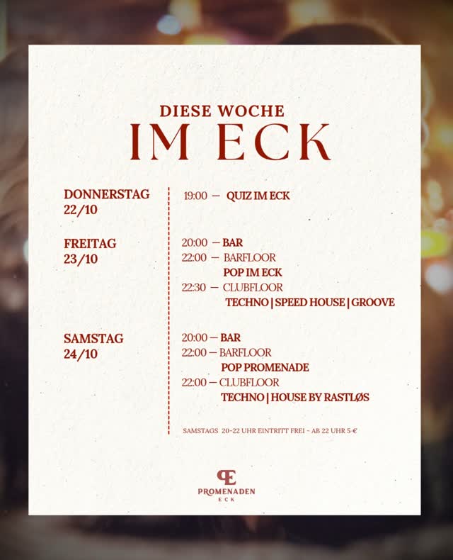 Diese Woche im Promenaden Eck