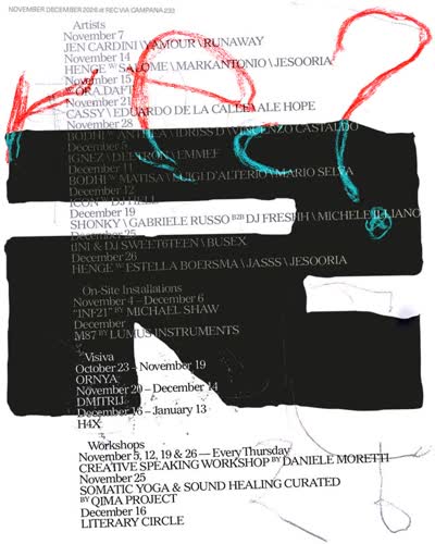 Program Notes: REC | november — december 2026. music, art, workshops & everything in between.