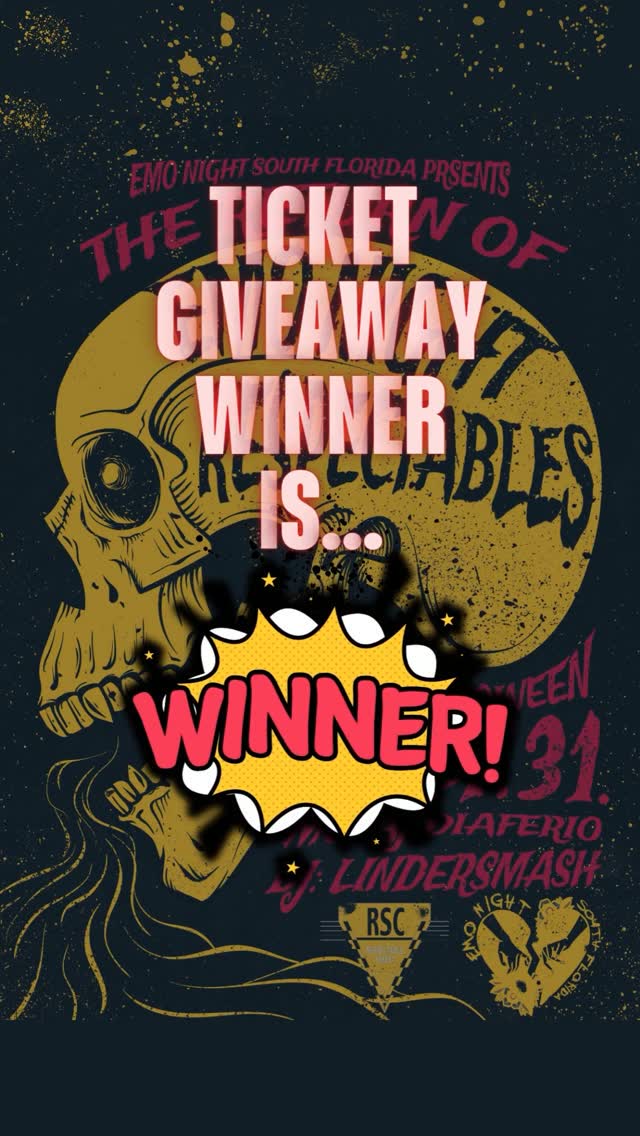 Emo Night South Florida Presents The Night of the Respectables - Ticket Giveaway Winner