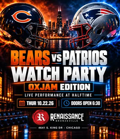 Bears vs. Patriots Watch Party — OXJAM Edition