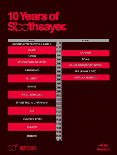 SOOTHSAYER 10th BIRTHDAY