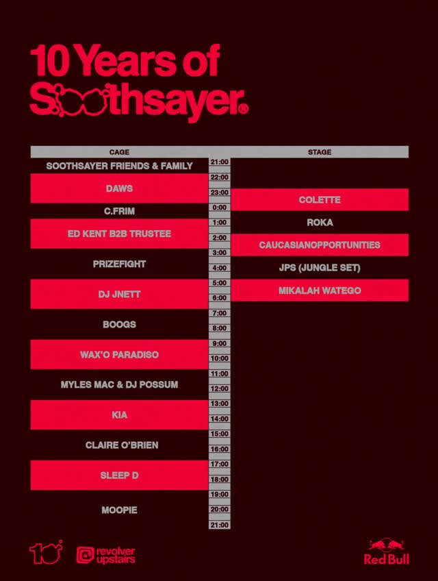 SOOTHSAYER 10th BIRTHDAY
