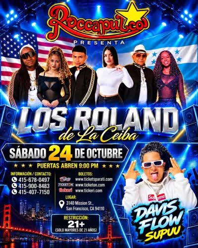 LOS ROLAND DE LA CEIBA are bringing the ultimate party vibes to the Bay! And yes—Davis Flow Supuw is joining the lineup!