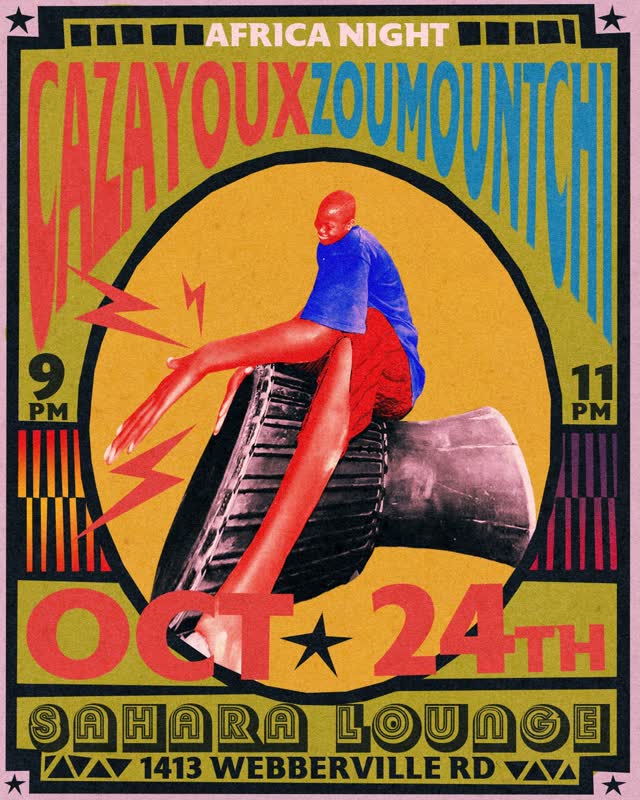Saturday is #africanight ! #freebuffet at 7p, 7:30 #afrojazz 9p Cazayoux, 11p Zoumountchi.... dance... socialize, meet up with friends and make some new ones! #cocktails #redstripe #margaritas #foodtruck on the patio @visitaustintx