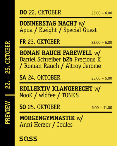 PREVIEW: Oktober Events at SASS