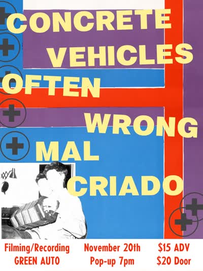 @concretevehicles return to @greenautomusic with @oftenwrongisaband and @malcriado_pv