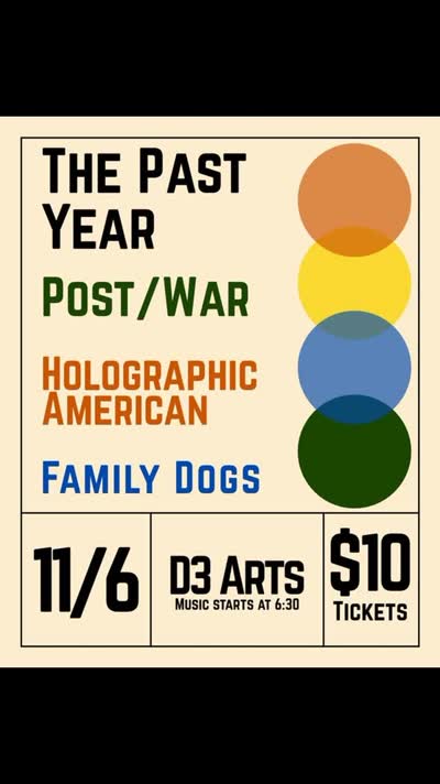 We’re coming to the west side, Denver! We’re excited to play @d3artswestwood on Friday, November 6 with @postwardenver, @holo_am, and @familydogsband!