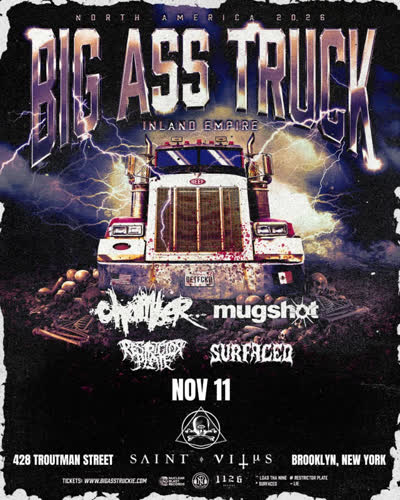 COMING UP SOON: @bigassmftruck 🚚 @chambernashville @mugshotca @restrictorplate @surfacedhc BEEP BEEP MOTHERFUCKER