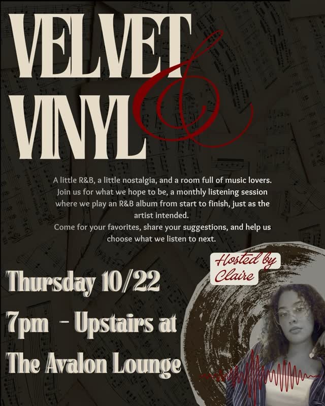 tomorrow night - a new monthly series by @c.cousin in the upstairs lounge, a listening party and hang featuring classic R&B albums front to back!