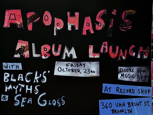 Album launch on Oct 23rd at @360recordshop