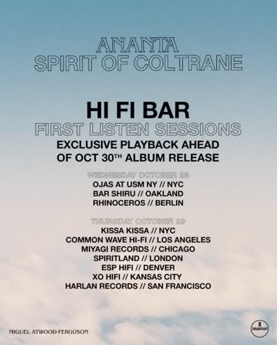Pre-release listening session of Ananta: Spirit of Coltrane