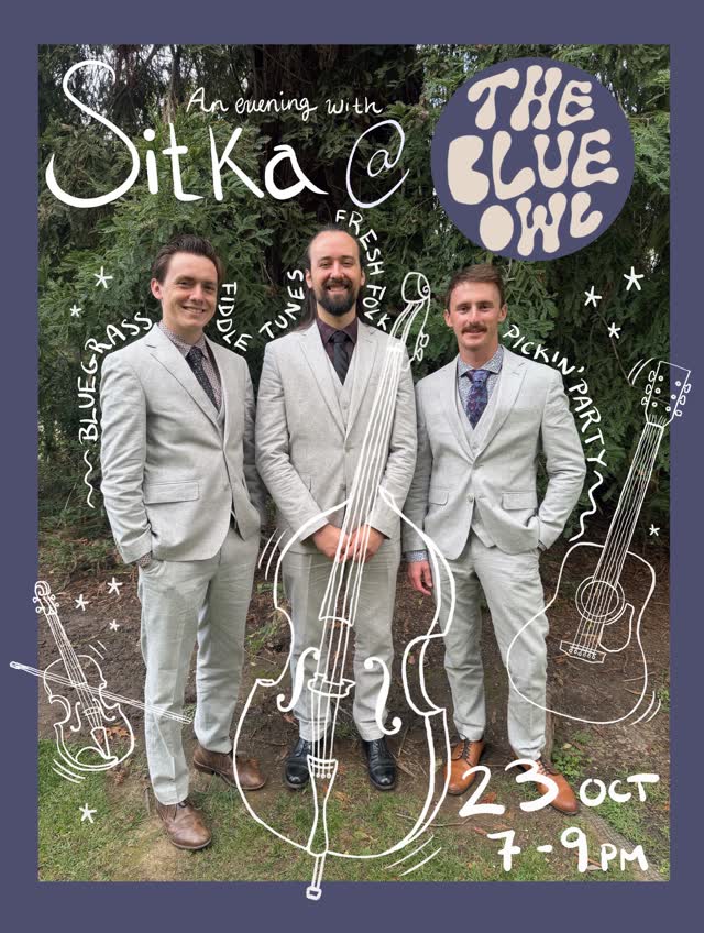 This Friday come by the Blue Owl 7-9!
