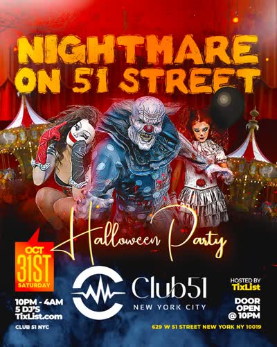 SATURDAY OCT 31 @ CLUB 51 NYC