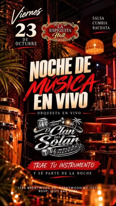 NOCHE DE MÚSICA EN VIVO con la espectacular orquesta EL CLAN DEL SOLAR