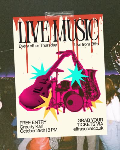 We’ll be supporting our good pals @greedy_karl next Thursday 29th of October at @effra.social . Free Entry🕺