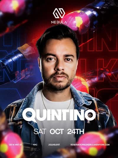 @quintino takes the decks at Nebula New York Saturday, October 24.