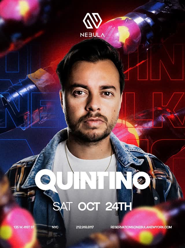 @quintino takes the decks at Nebula New York Saturday, October 24.