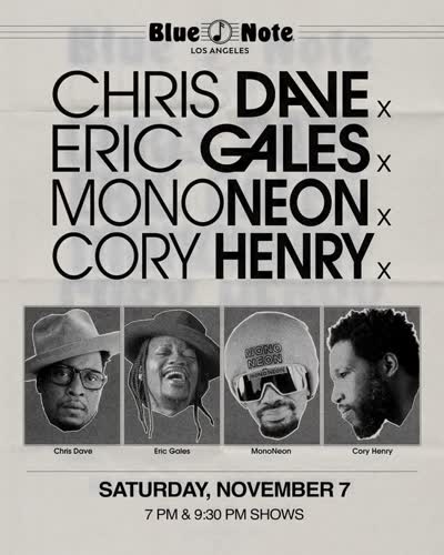 The trio has just now become a quartet! The maestro Cory Henry added to join the legends Chris Dave, Eric Gales and MonoNeon for one night only!