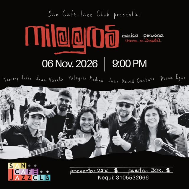 Milagros en San Cafe. El viernes 6 de noviembre la música peruana hecha en Bogotá.