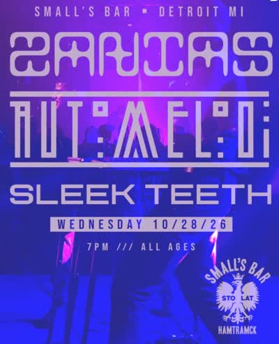Wednesday, 10/28: Coming up next week! @zoe_zanias @automelodi and @sleek_teeth tix available link in bio doors at 7