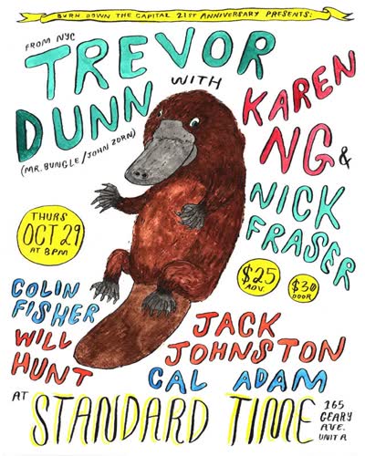 Trevor Dunn / Karen Ng / Nick Fraser & Colin Fisher / Will Hunt / Jack Johnston / Cal Adam at Standard Time