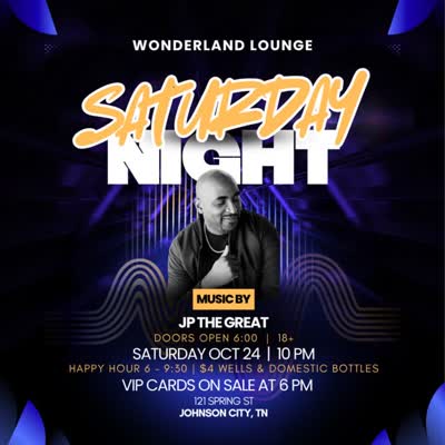 Saturday Night at Wonderland with DJ Greatent