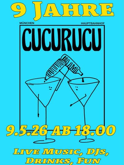 Wir feiern unseren 9. Geburtstag! Am kommenden Samstag den 9.5.26 bei Kaiserwetter... Live Music von @florablubiny und @misspearl.de & @4sa.00 // DJ Sets von @grotto.terrazza @mateonavarromusic @carinalamboy @djluxus @tzschako @pppeterpazmandi // Ab 18.00 kommen Sie früh gehen sie spät... Elisenstr. 5 , München Hbf...