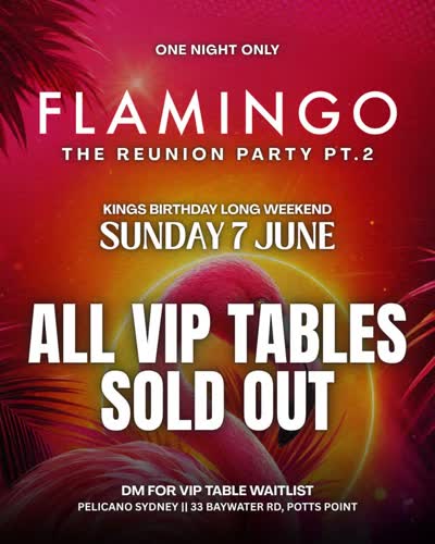 VIP tables for next Sunday are officially SOLD OUT!