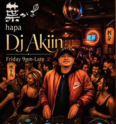 Friday night DJ set at Hapa Izakaya