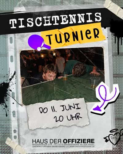 Tischtennisturnier 🗓️ 11.06.2026 🕗 ab 20:00 Uhr