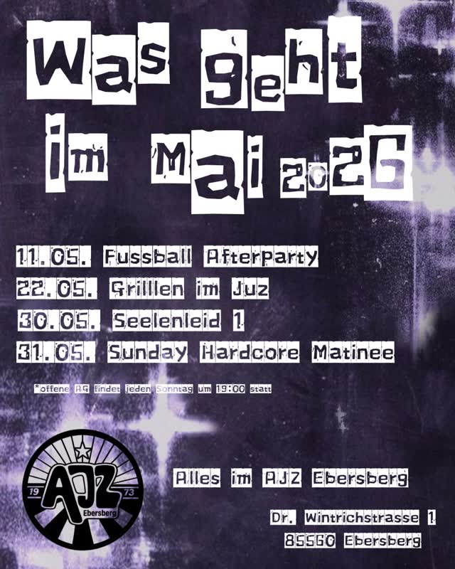 🚨!!️⚠️Das Konzert am 31.05 fällt leider aus, tut uns Leid!