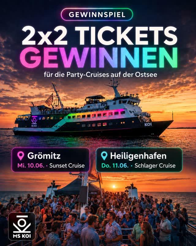 🚢 Anzeige | GEWINNSPIEL: Party-Cruise auf der Ostsee! 🌅