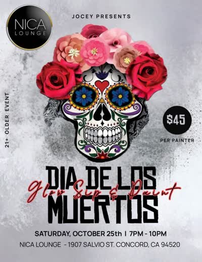 Dia De Los Muertos Glow Sip & Paint